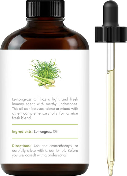 Lemongrass Essential Oil - Huge 4 Fl Oz - 100% Pure and Natural - Premium Grade Essential Oil for Diffuser and Aromatherapy