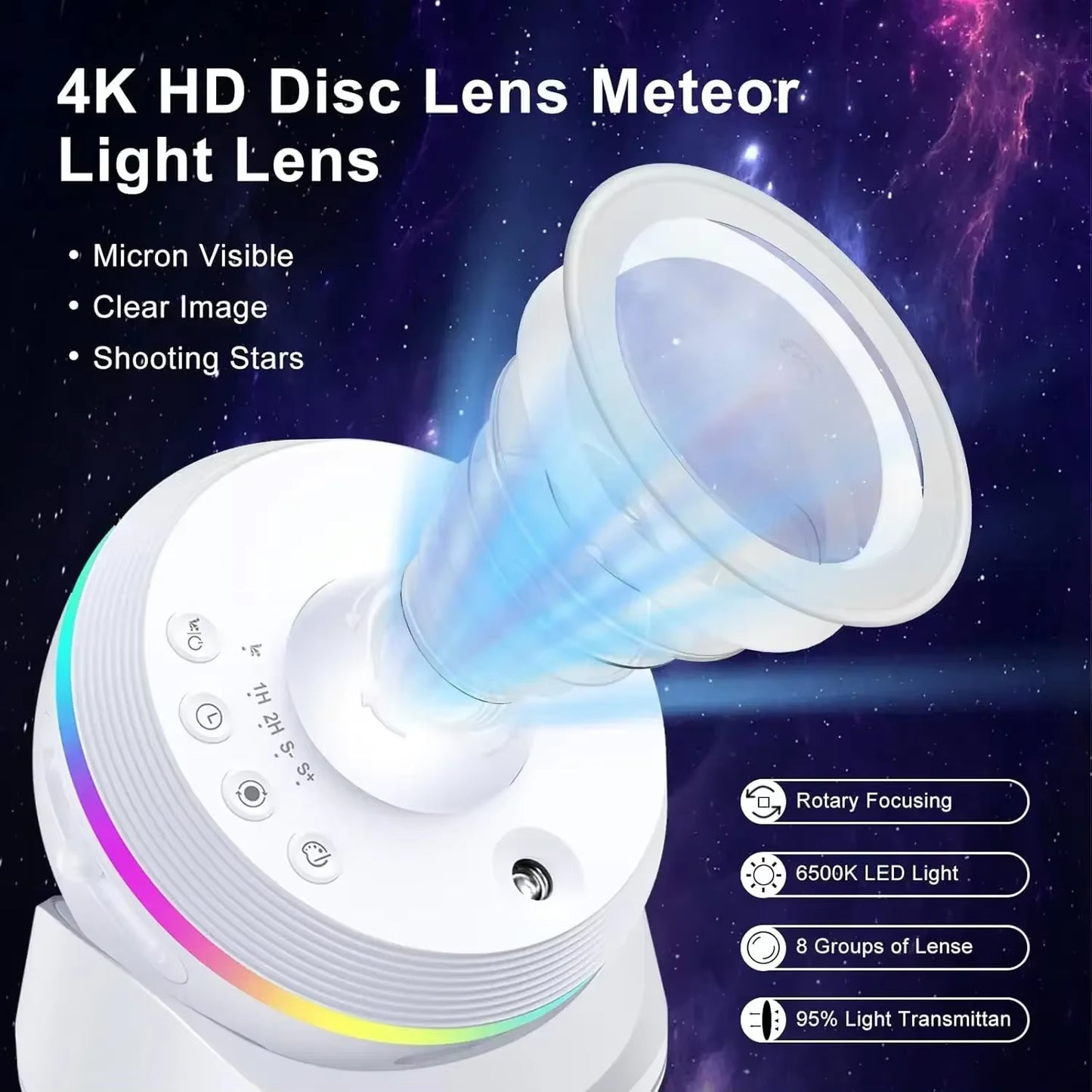 LED Night Light Galaxy Star Projector 4K HD 13 in 1 Planetarium Projector 360° Rotation for Bedroom Decor Children Gift