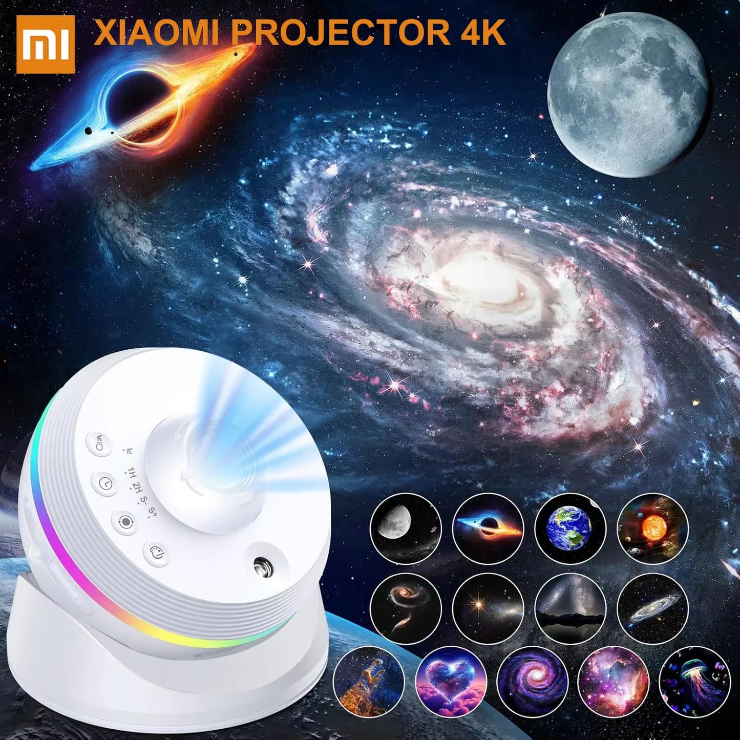 LED Night Light Galaxy Star Projector 4K HD 13 in 1 Planetarium Projector 360° Rotation for Bedroom Decor Children Gift