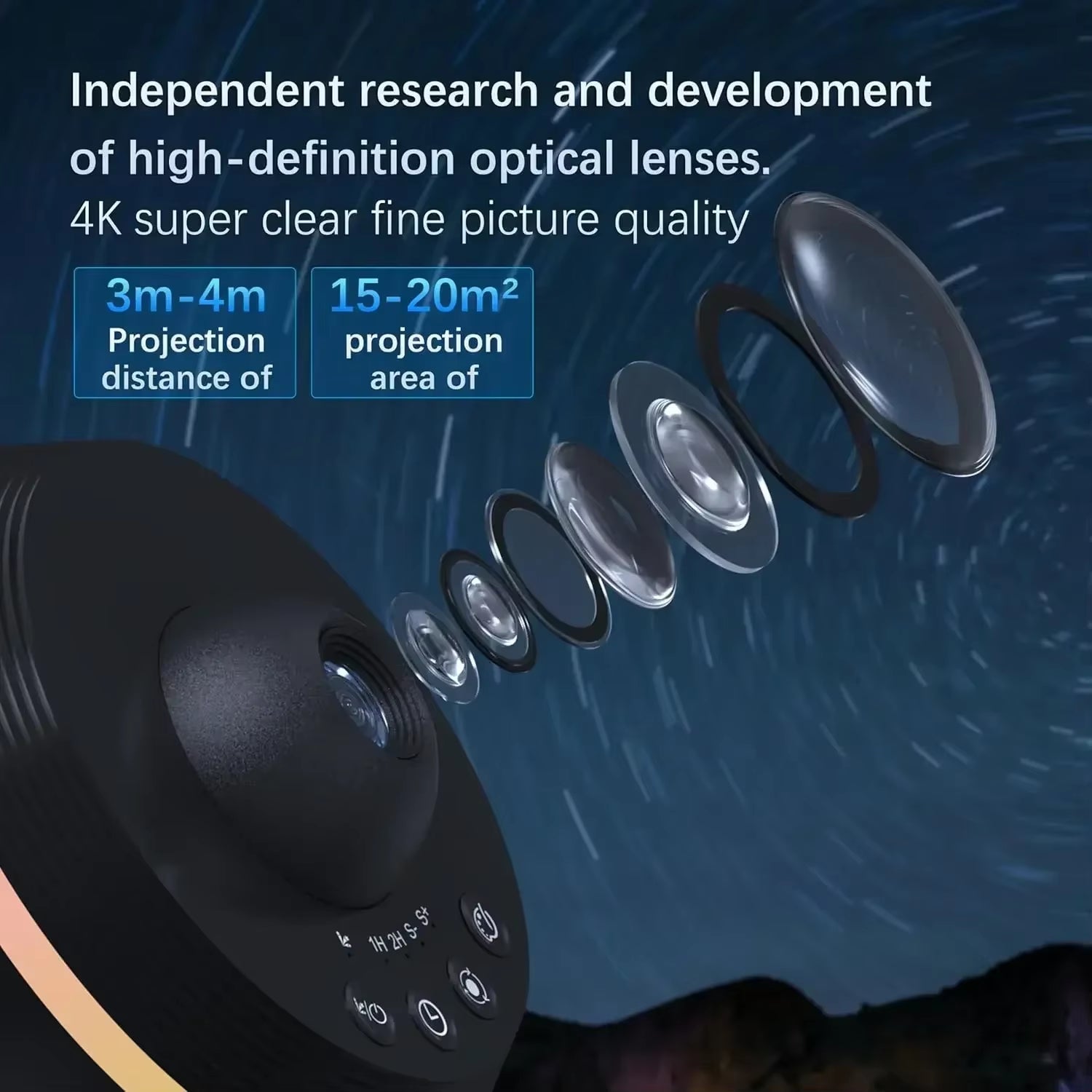 LED Night Light Galaxy Star Projector 4K HD 13 in 1 Planetarium Projector 360° Rotation for Bedroom Decor Children Gift