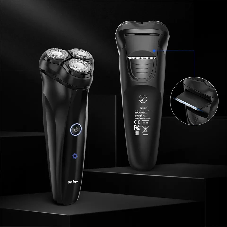 Electric Razor for Men 3D Rotary Shaver Pop-Up Beard Trimmer Rechargeable