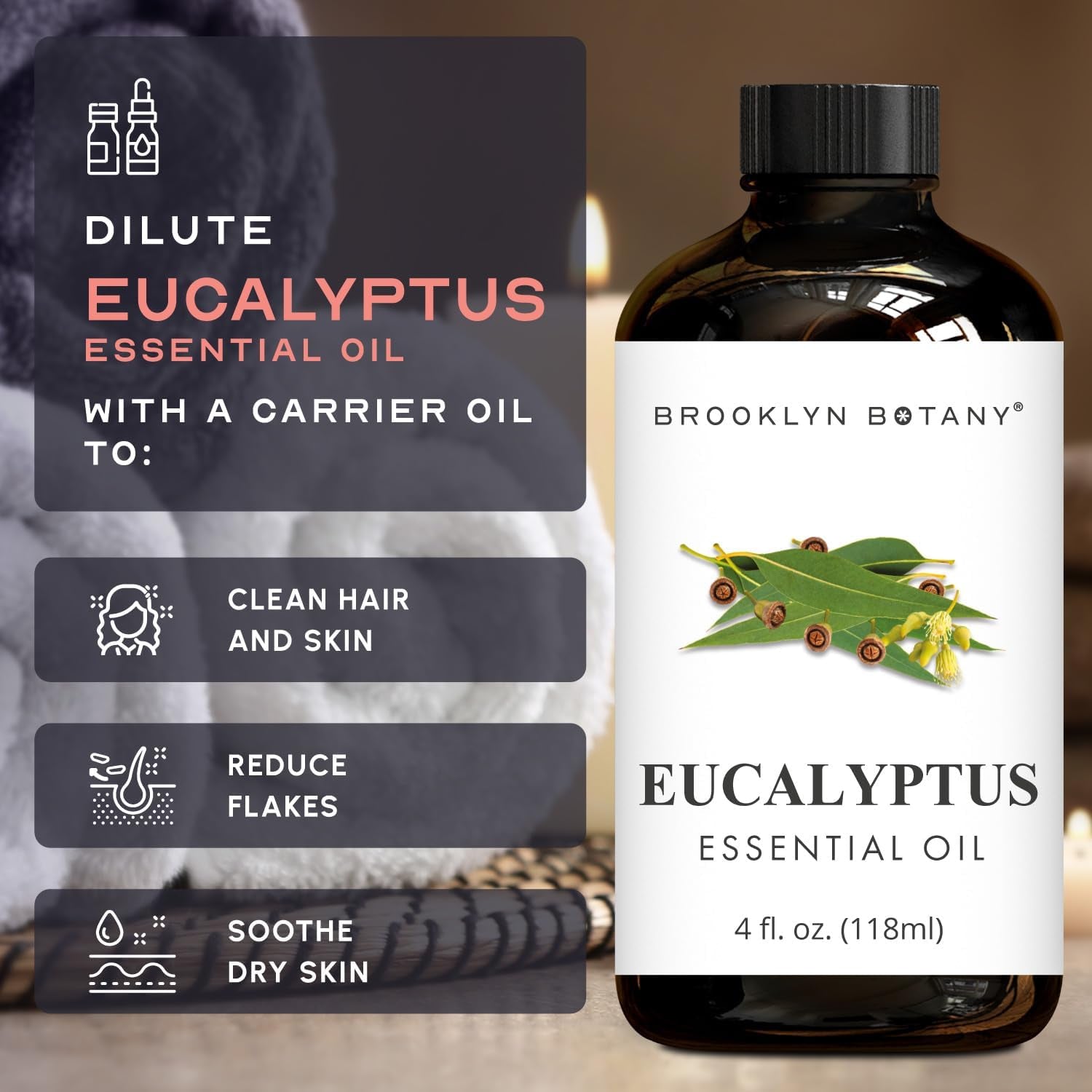 Eucalyptus Essential Oil - Huge 4 Fl Oz - 100% Pure and Natural - Premium Grade with Dropper - for Aromatherapy and Diffuser