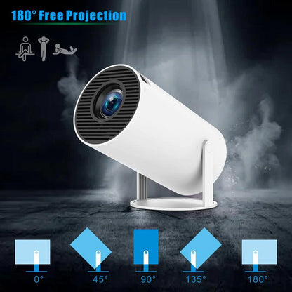 Portable Projector, Projector with Remote Control, Android Wifi Bluetooth-Compatible Projector, Home Theater Projector for Outdoor, Office, Bedroom